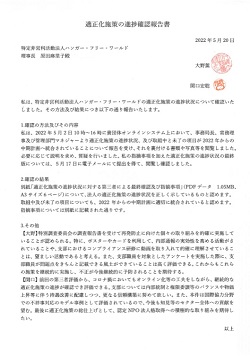 適正化施策の進捗確認報告書